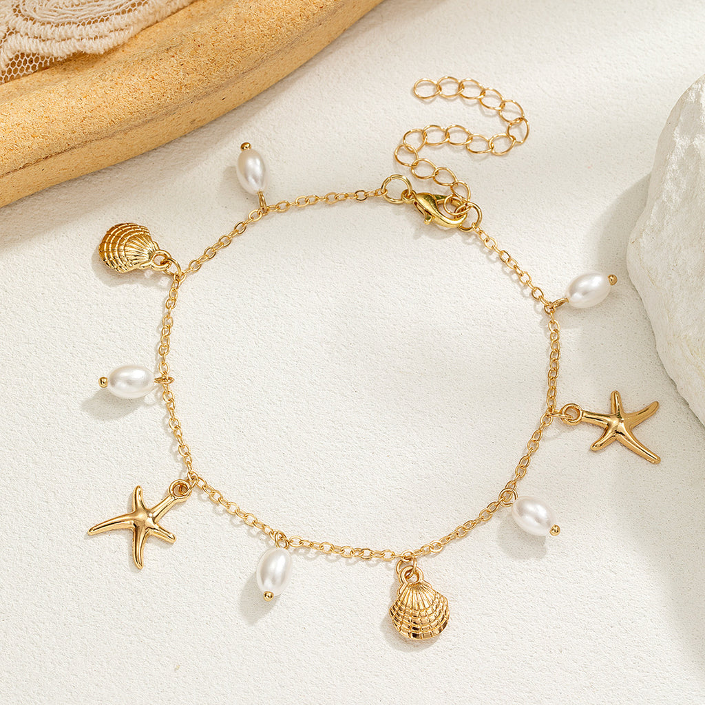 Adjustable Starfish Ankle Bracelet – Elegant Women's Anklet in a Maritime Design