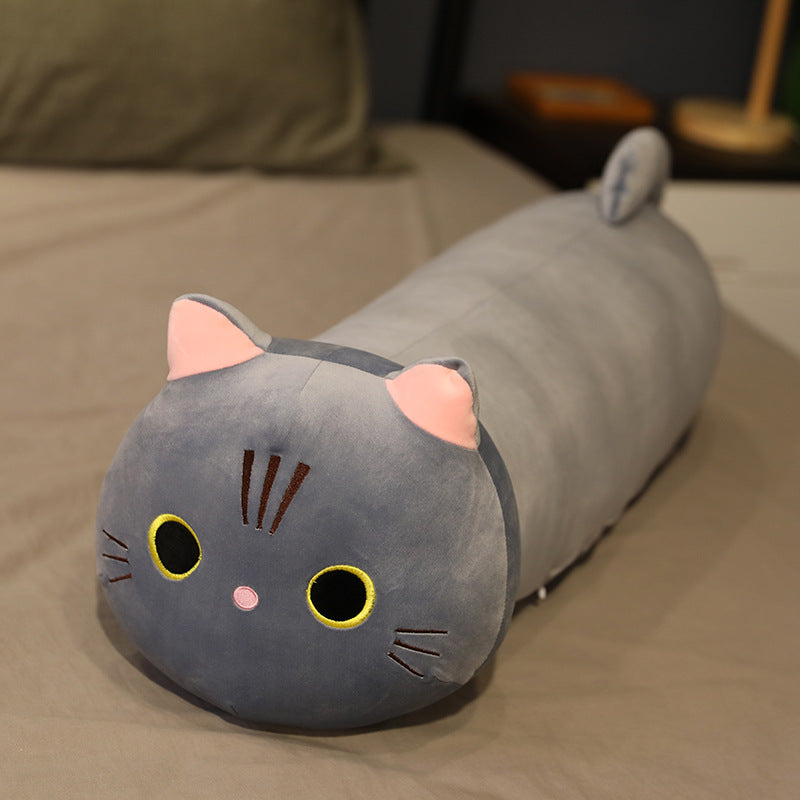 Long Cat Plush Pillow | Soft Cartoon Stuffed Animal