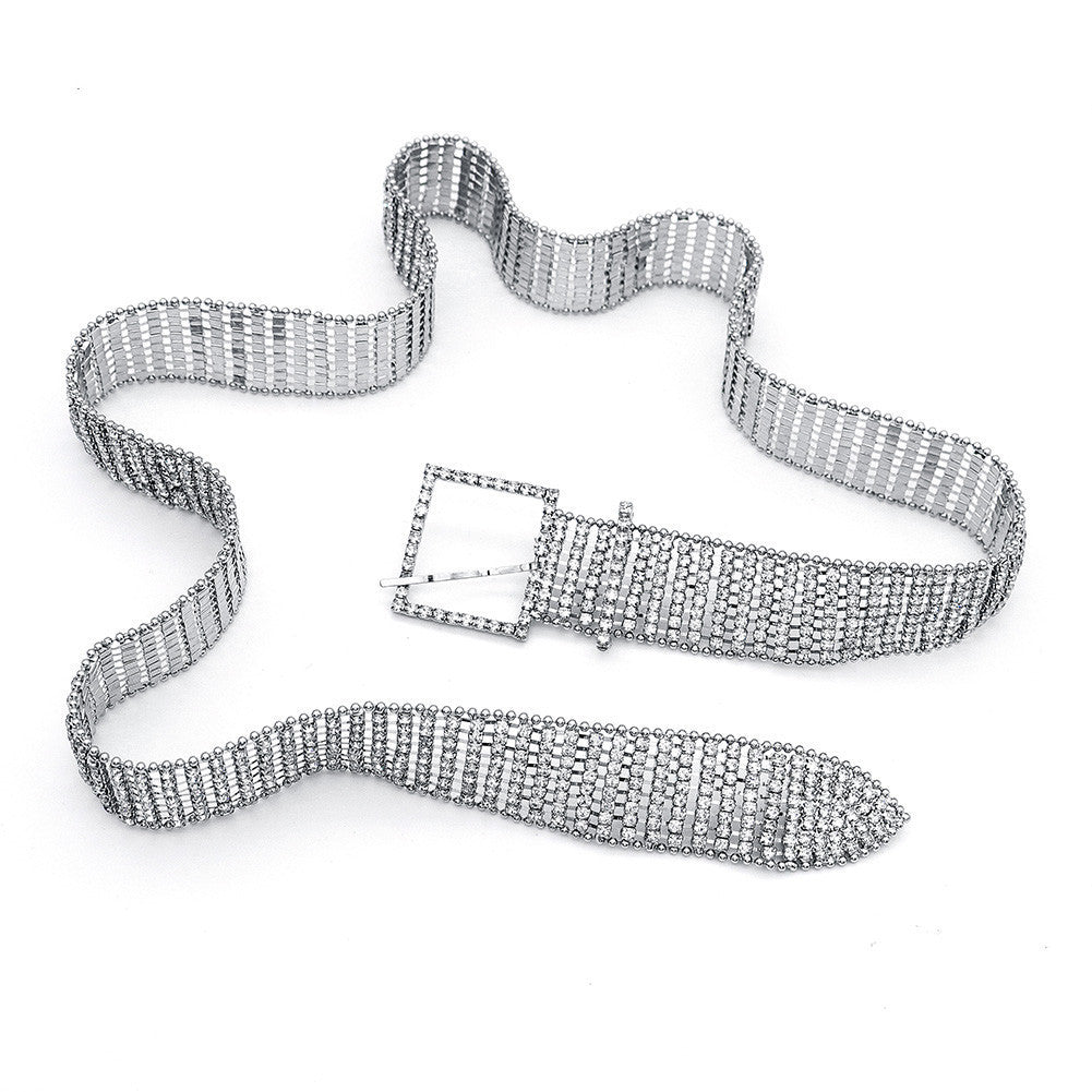 Women's Rhinestone Belt Elegant | Sparkly Belt Party Glamour