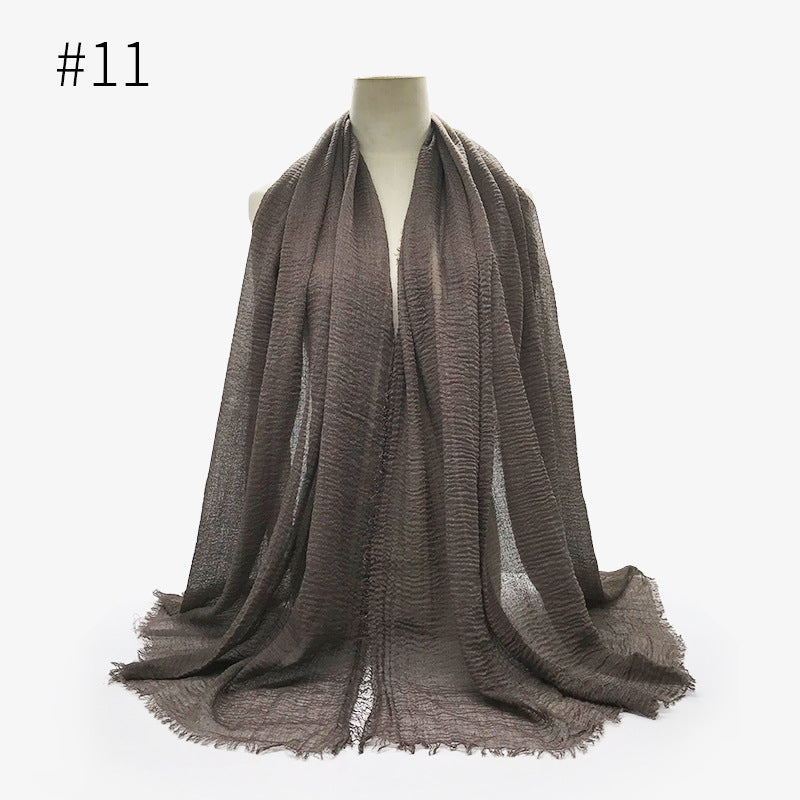 Damen Baumwoll Pashmina Schal | Weicher Fransen Hijab Stola