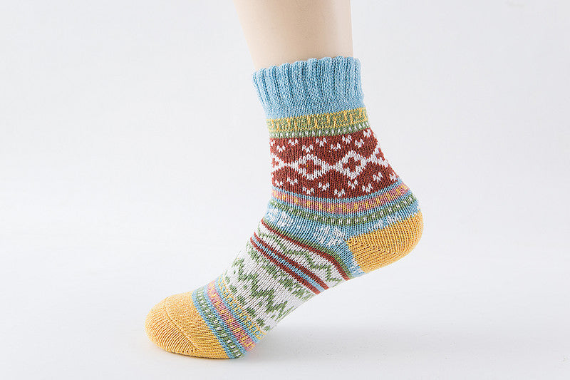 Damen Kaschmir Socken Ethno Stil – Warme Luxus Komfortsocken