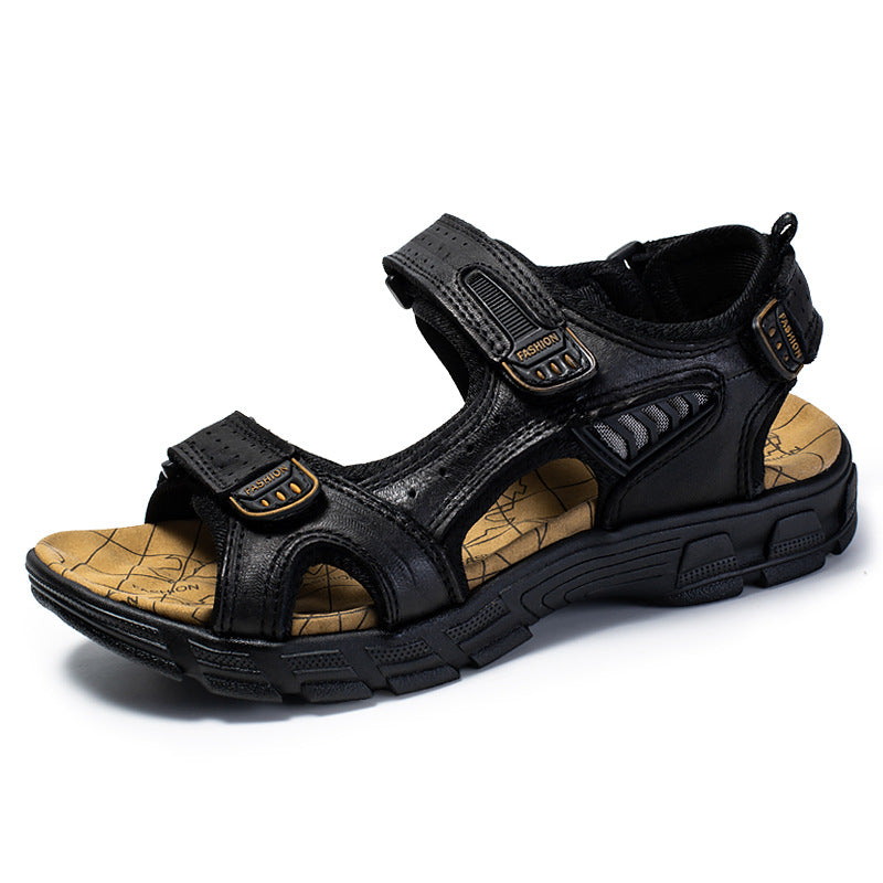 Herren Retro Leder Sandalen Outdoor Strand Freizeit Schuhe