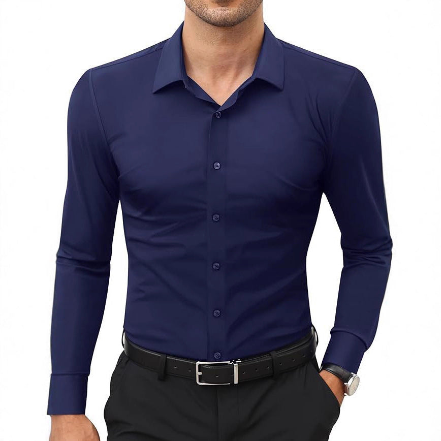 Men's Slim Fit Shirt | Business Work Shirt Plain Elegant
