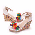 Women's Floral Wedge Sandals | Summer Peep-Toe Sandals