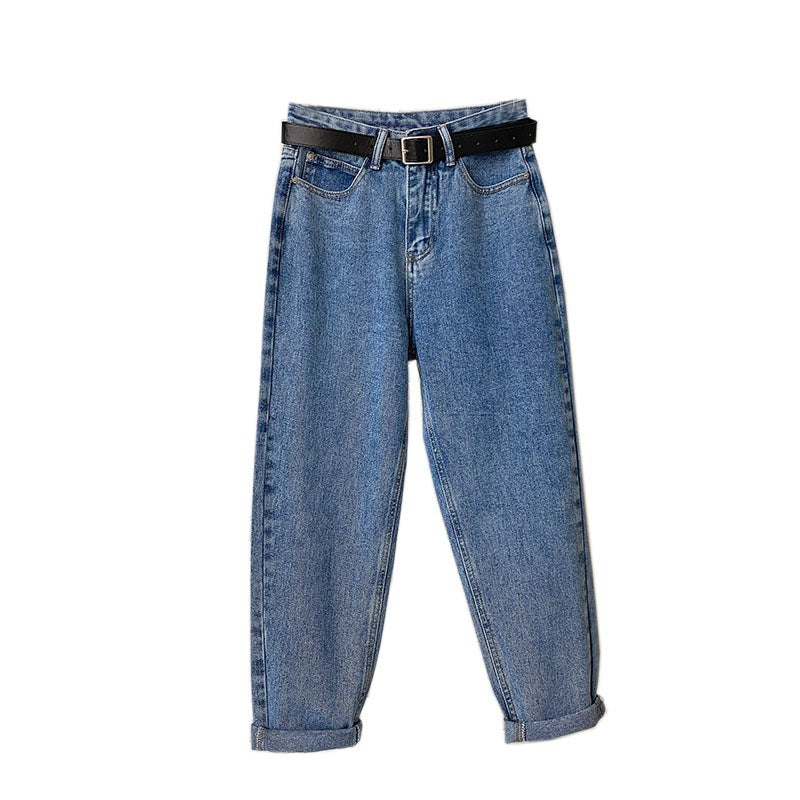 Women's Cropped Dad Jeans for Petite – Figure-Hugging Straight Leg Trousers