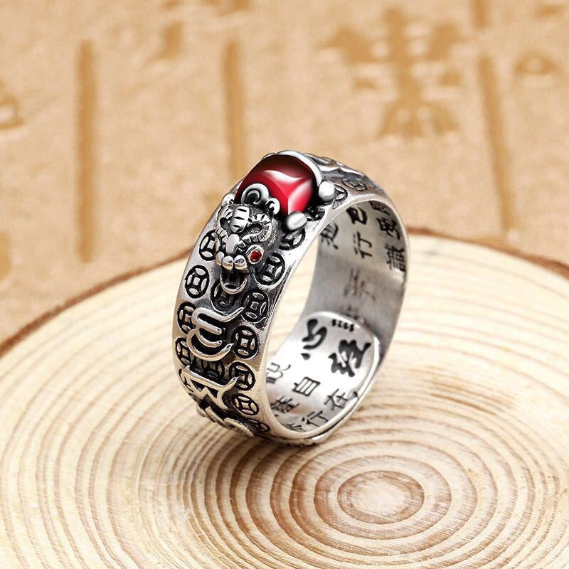 Glückspixiu-Ring, Vintage, Sterlingsilber, Diamant