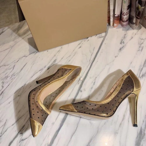 Sexy Mesh Stiletto Pumps for Women | Elegant Pointed High Heels