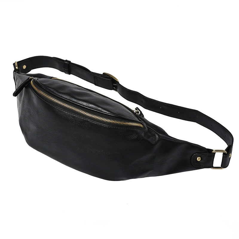Men's Leather Chest Bag | Compact Crossbody Sling Bag