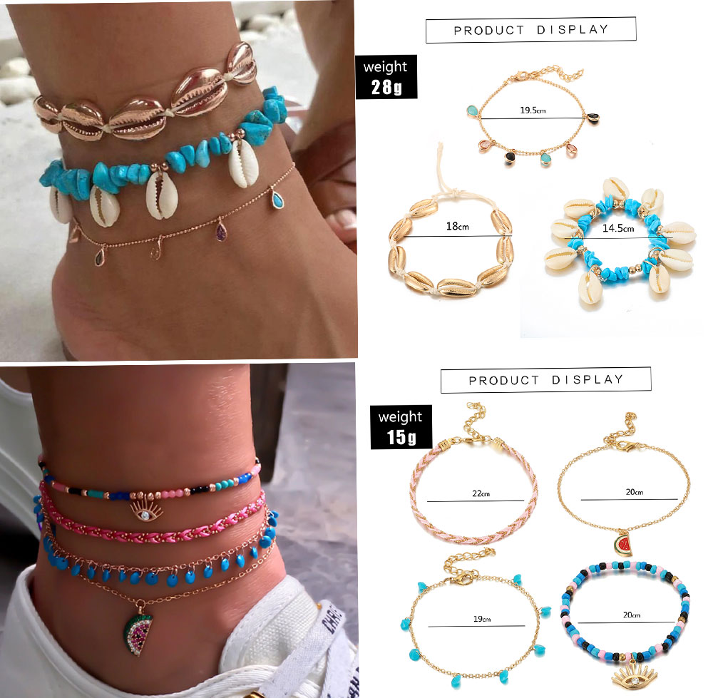 Boho Shell Anklet – Braided Beach Anklet with a Summer Design