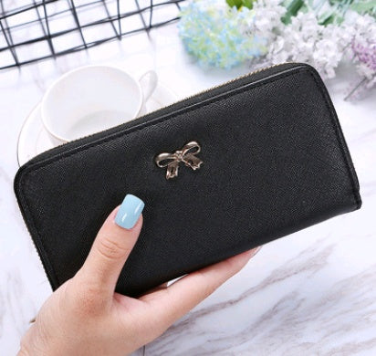 Women's Long Wallet | Phone Bag with Metal Bow