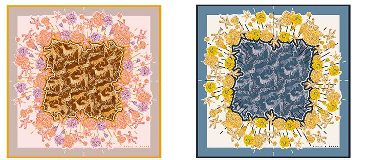 Quadratischer Damen Seidenschal | Elegantes Luxus Halstuch