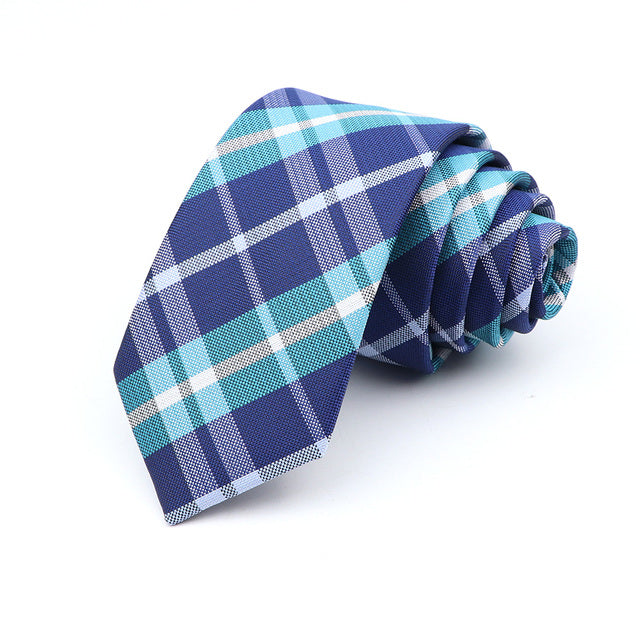Slim Krawatte 6cm kariert modern Herren Polyester elegant