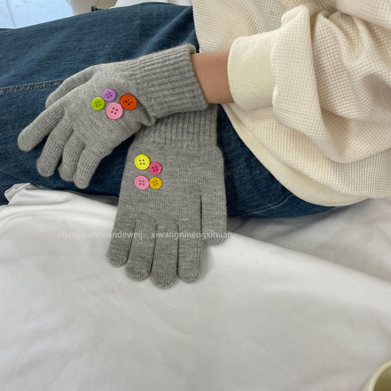 Damen Fingerlose Handschuhe mit Emoji Design – Korean Style
