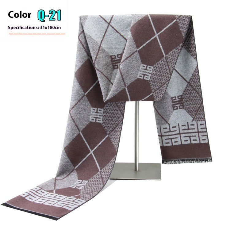 Men's Business Scarf striped soft warm elegant winter