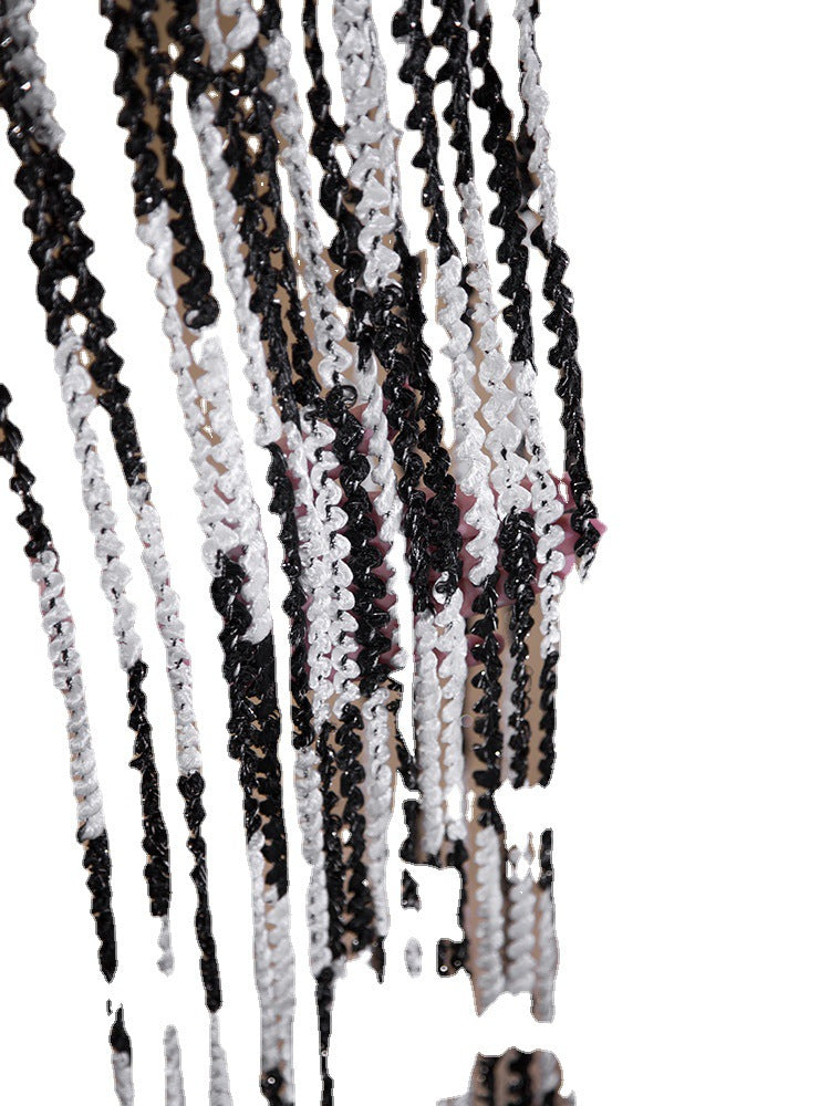 Beaded Door Curtain Silver | Elegant Room Divider Without Drilling