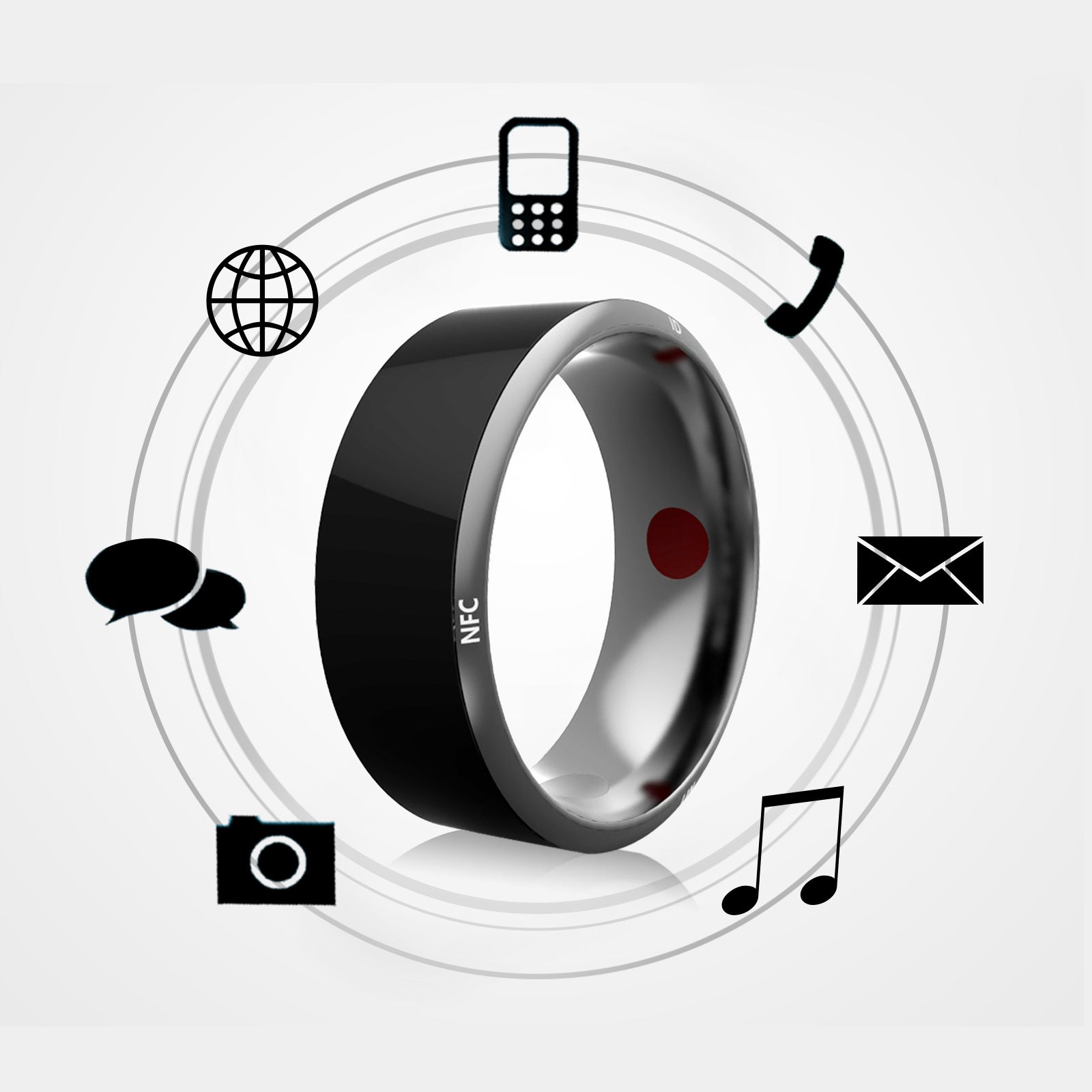 Smart Ring Black - Multifunctional High-Tech Fitness Ring