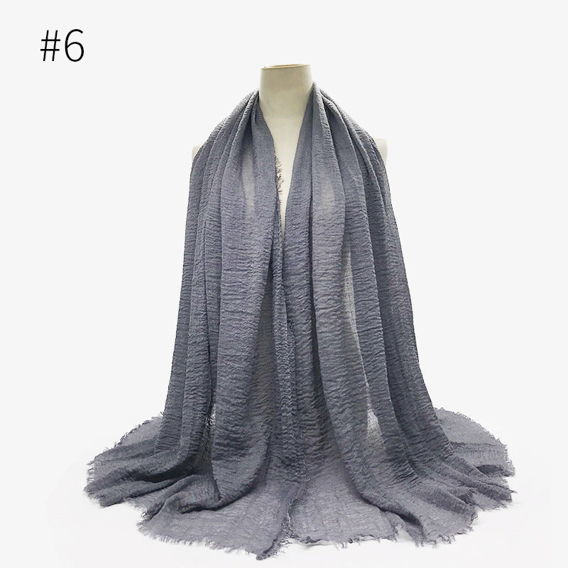 Damen Baumwoll Pashmina Schal | Weicher Fransen Hijab Stola