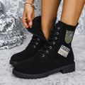Women's Winter Boots Lacing Block Heel | warm sturdy Shoes