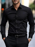 Men's White Business Shirt | Slim Fit Long Sleeve Office Shirt Elegant