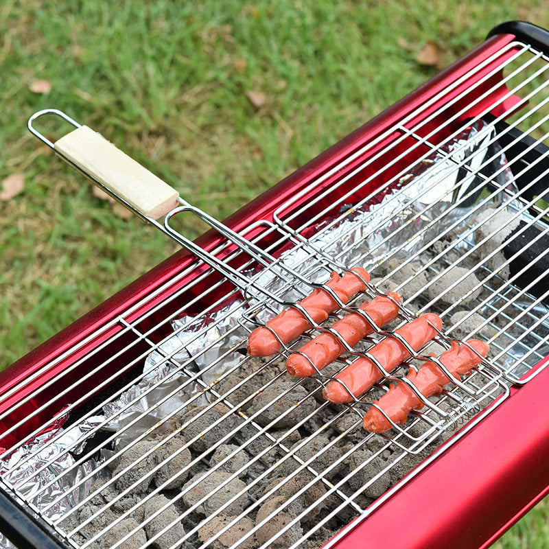BBQ Grillzange mit Holzgriff – Premium Grillclip für Fleisch & Gemüse