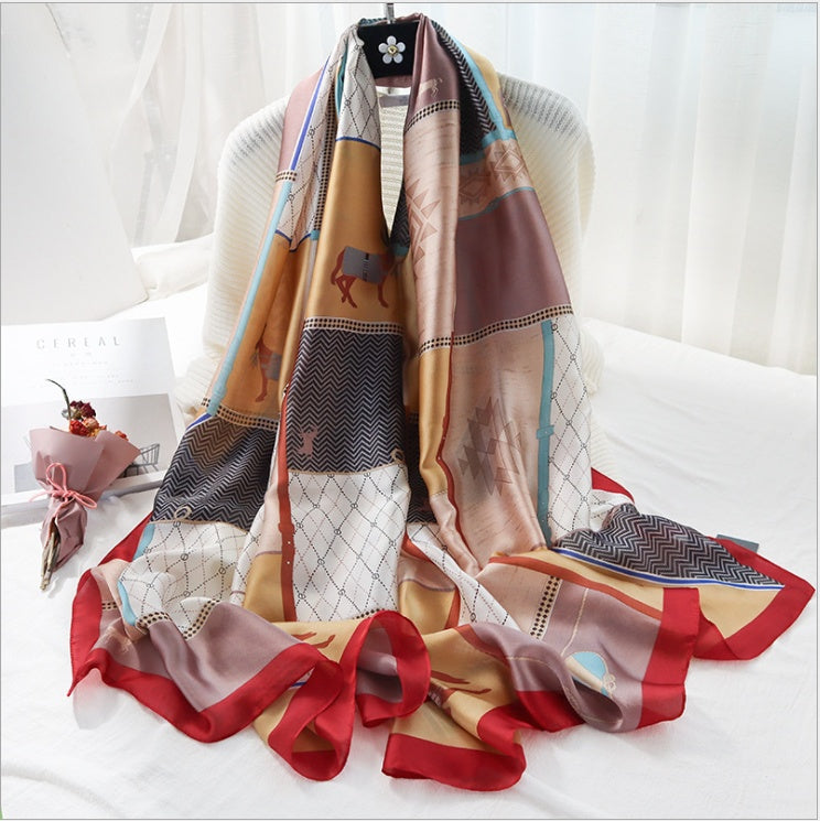 Damen Seidenschal Elegant | Luxuriöses Halstuch Mode Schal