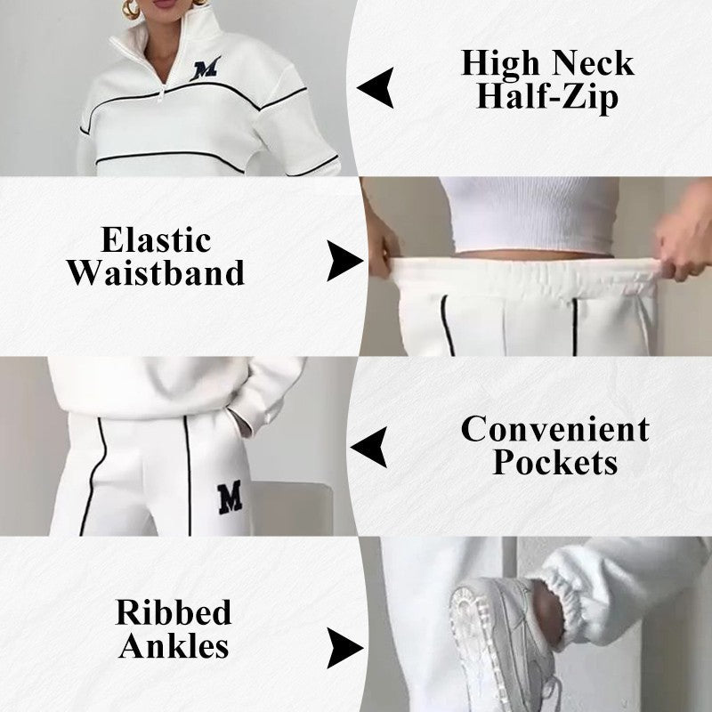 Damen Jogginganzug 2er Set – Oversize Sweatshirt & Hose mit Taschen