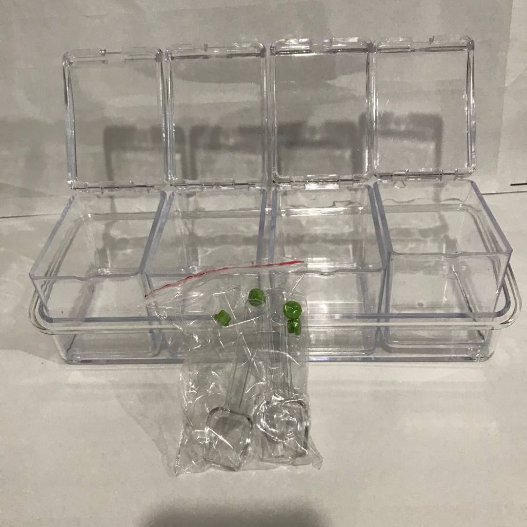 Acrylic Spice Box Transparent | Kitchen Organizer with Spoon