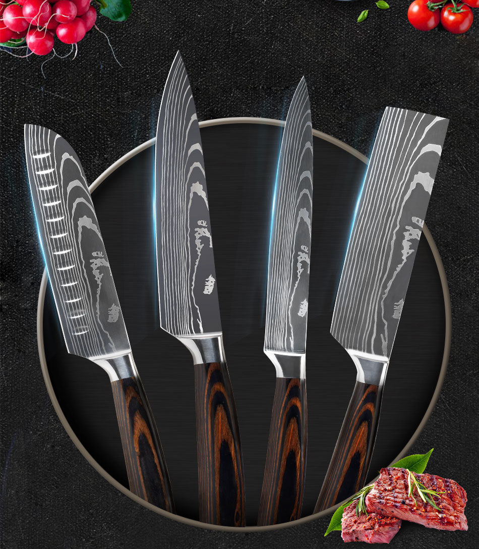 Kitchen Knife Set Stainless Steel | Chef Knife Cleaver Professional