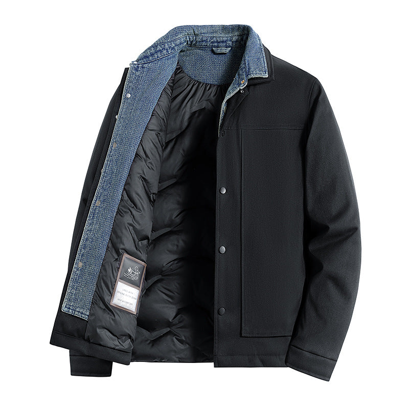 Men's Fake Two-Piece Jacket – Korean Style Loose Trend Jacket