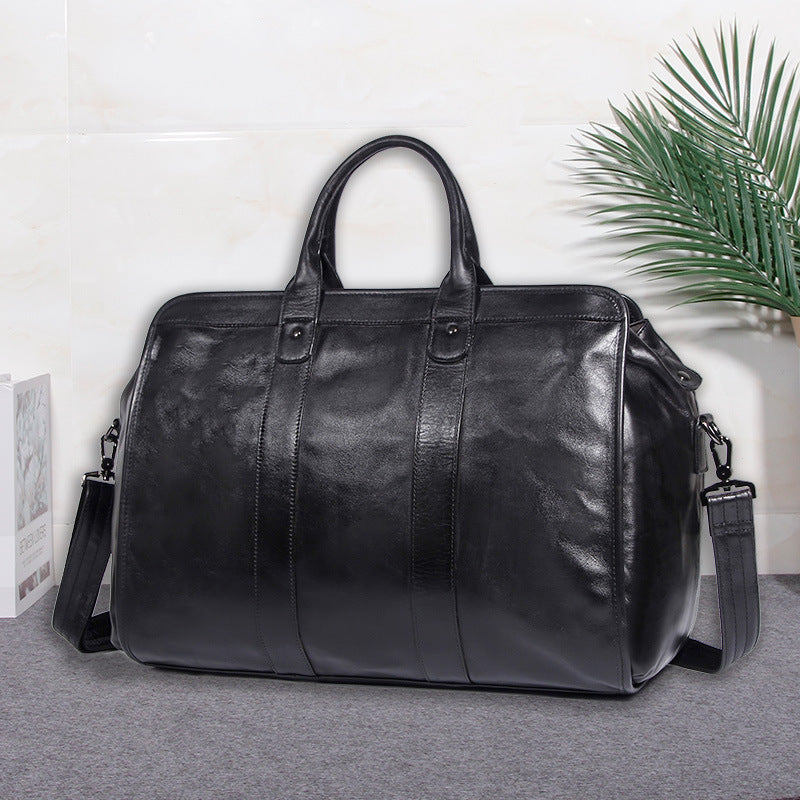 Large Leather Travel Bag – Premium Cowhide Weekender for Men