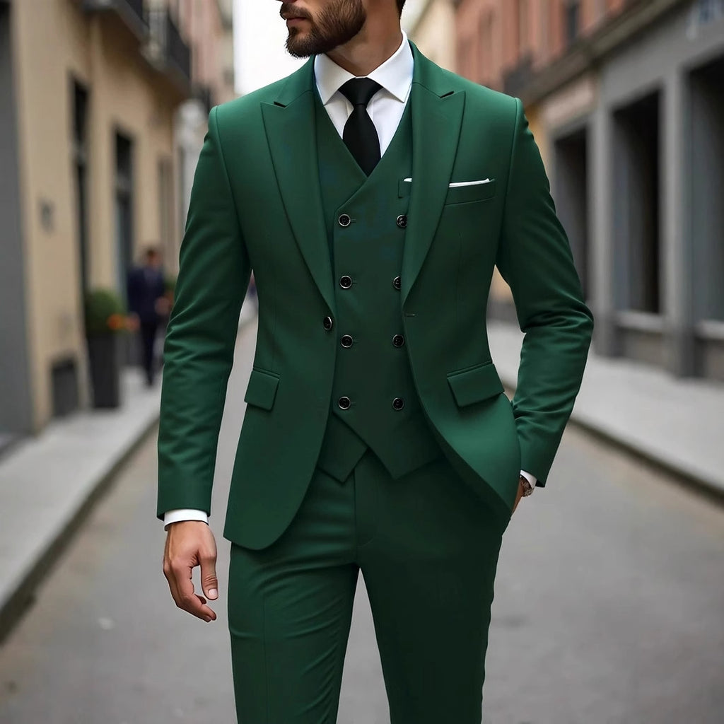 Men's Three-Piece Business Suit - Double-Breasted Premium Set