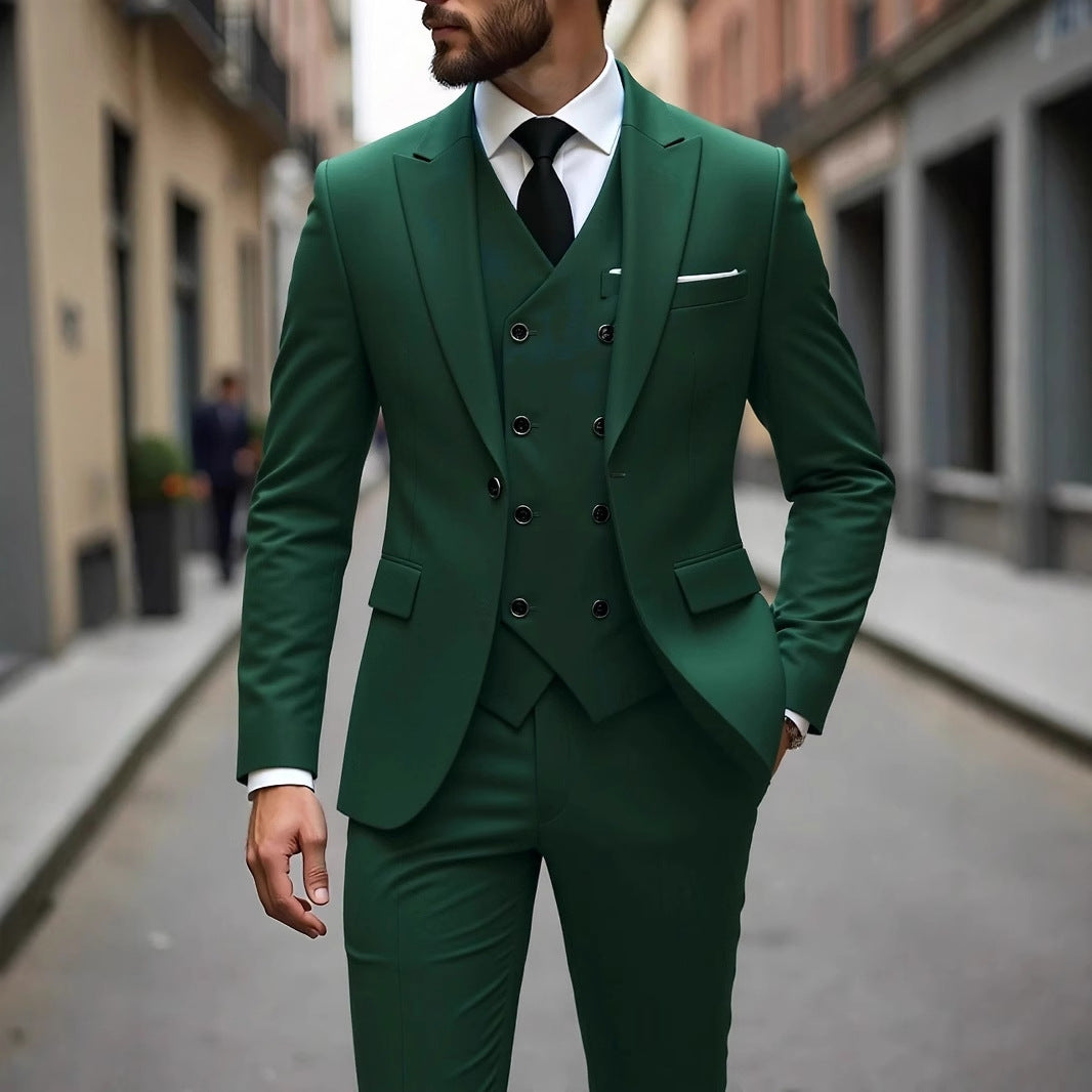 Men's Three-Piece Business Suit - Double-Breasted Premium Set