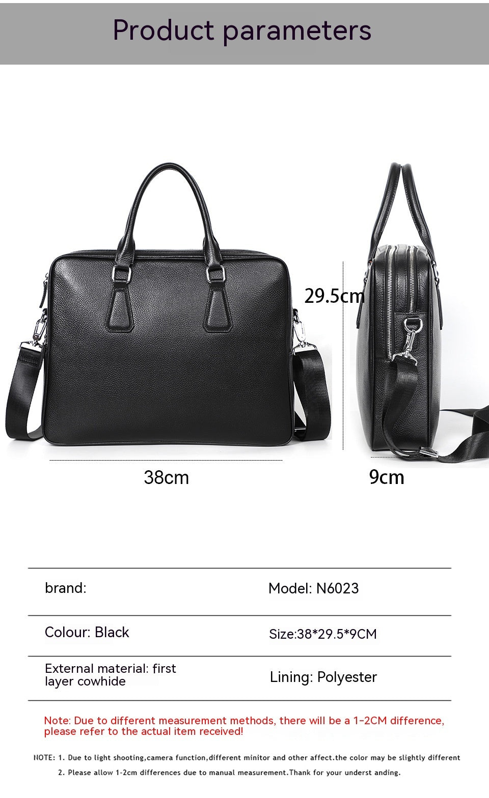 Herren Leder Aktentasche XL aus Rindsleder – Große Business Tasche