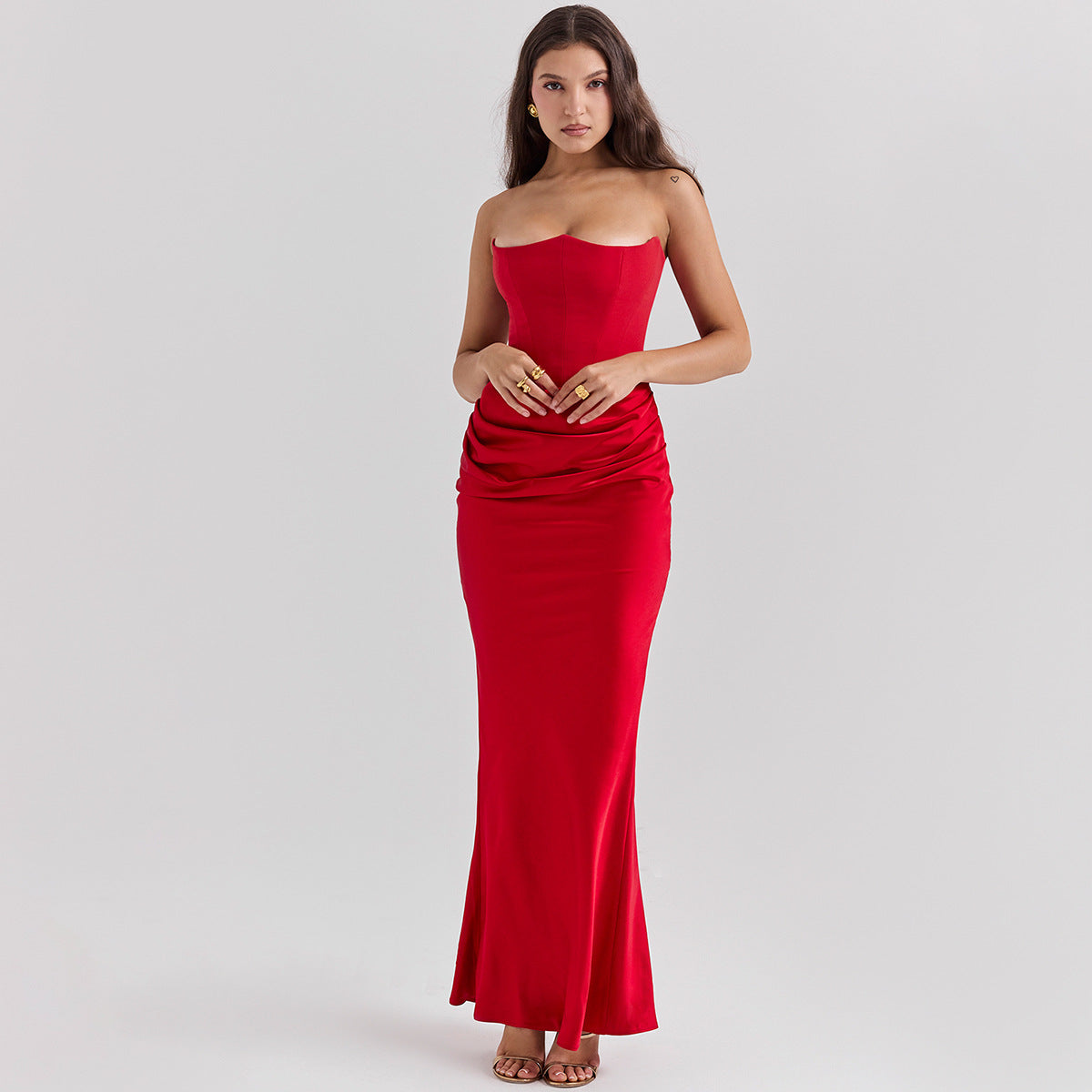 Sexy Bandeau Maxi Dress – Backless Slim-Fit Evening & Party Dress