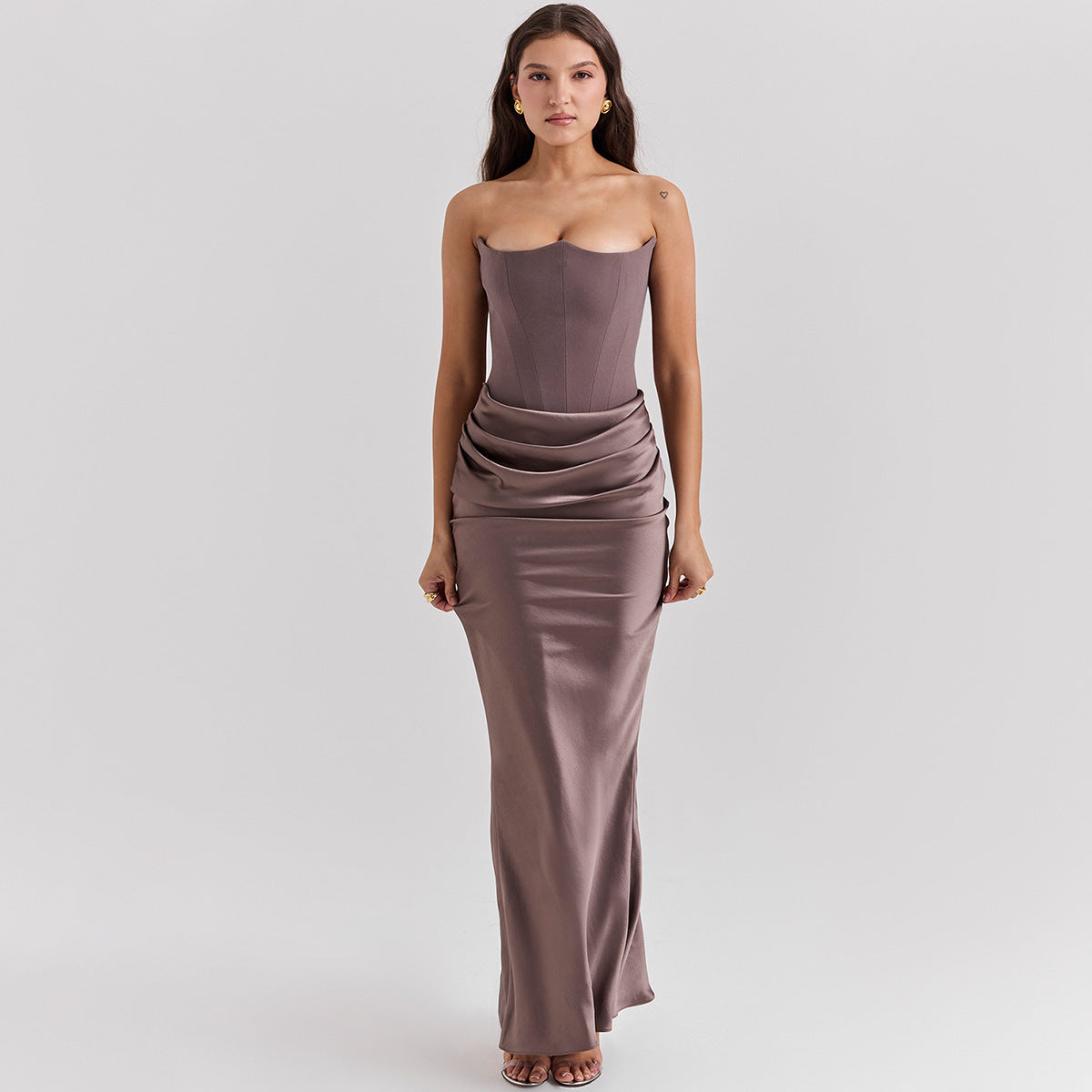 Sexy Bandeau Maxi Dress – Backless Slim-Fit Evening & Party Dress