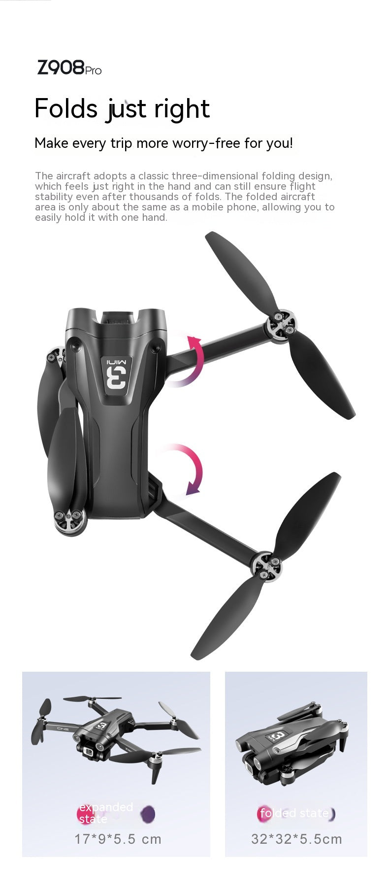 Drone with Dual Camera & Optical Flow – HD Camera Drone with Stabilization