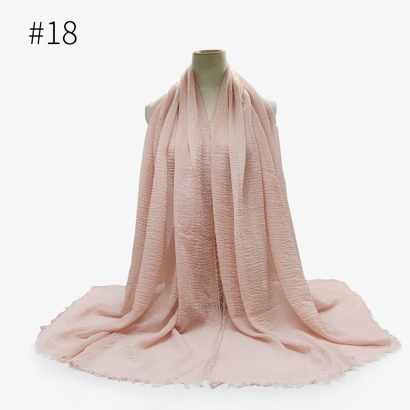 Damen Baumwoll Pashmina Schal | Weicher Fransen Hijab Stola