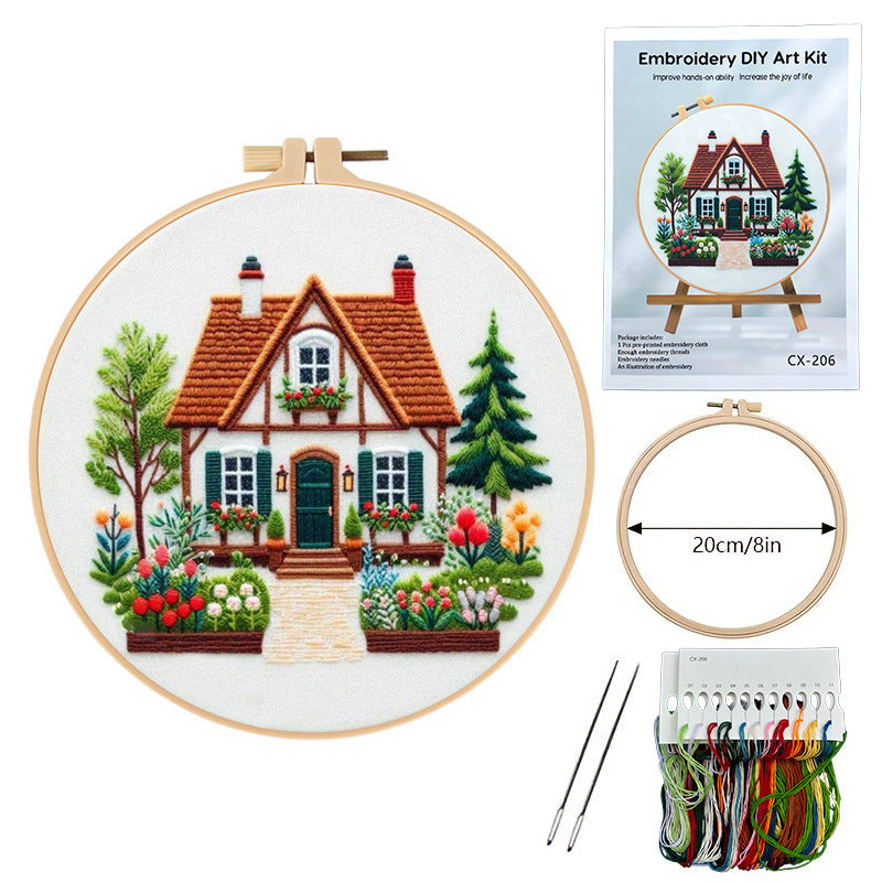 DIY Embroidery Kit Garden Cottage | Buy creative & modern embroidery set