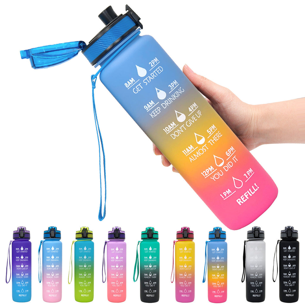 1L Tritan Trinkflasche mit Zeitmarkierung – Motivationsflasche