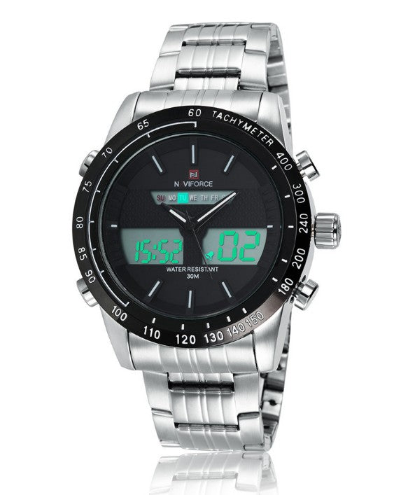 Men's sports watch waterproof stainless steel | electronic robust
