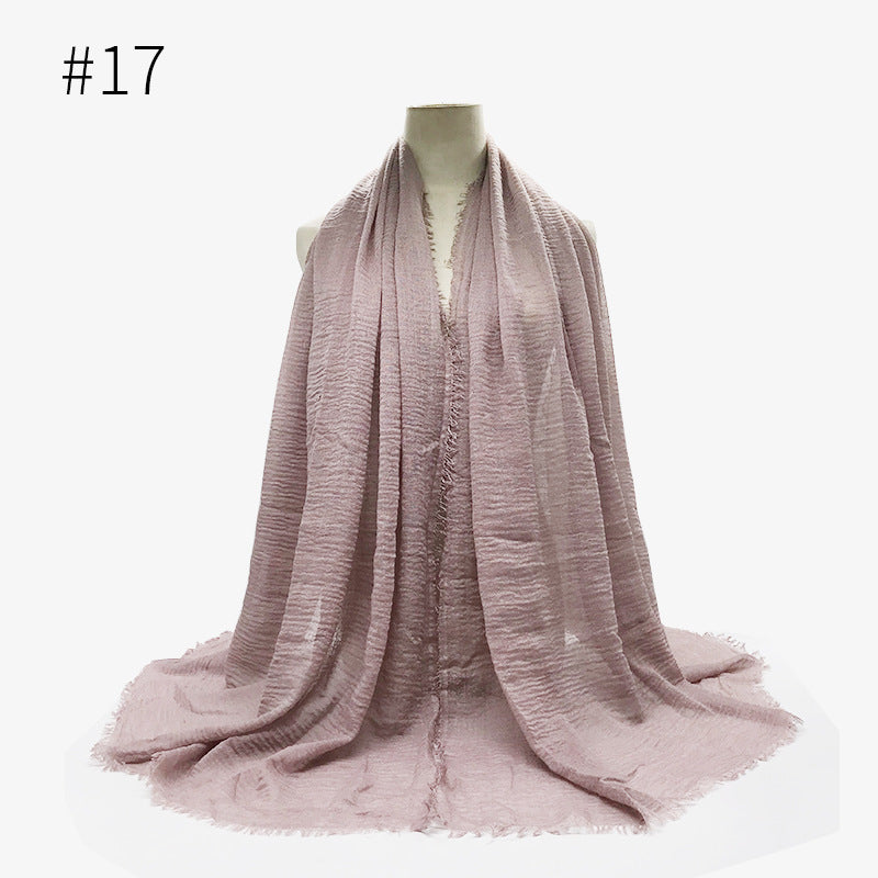 Damen Baumwoll Pashmina Schal | Weicher Fransen Hijab Stola