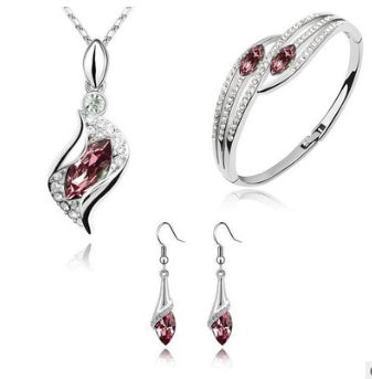 Elegant Angel Jewelry Set with Crystals – Necklace, Earrings & Bracelet in a Heavenly Design