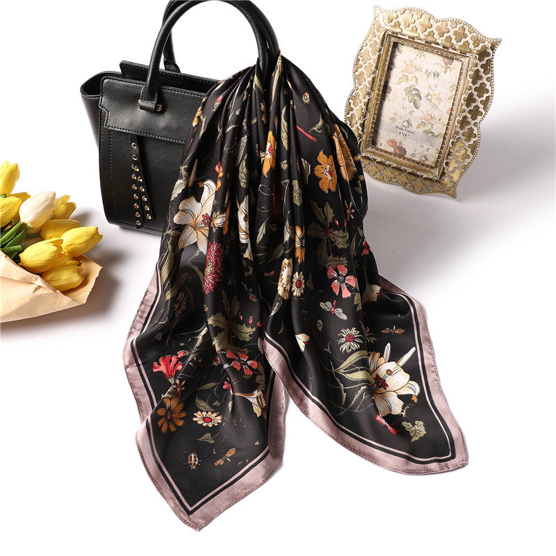 Damen Seidenschal elegant leicht dekorativ Mode Halstuch Stil