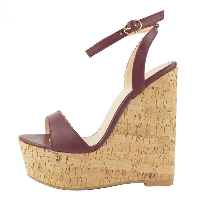 Women's Platform Sandals | Wood-Look Wedge Sandals Summer