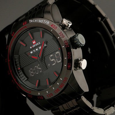 Men's sports watch waterproof stainless steel | electronic robust