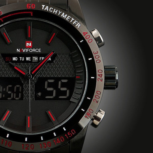 Men's sports watch waterproof stainless steel | electronic robust