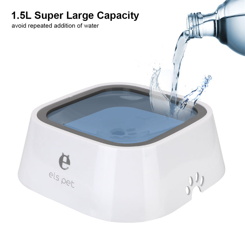 Pet Water Bowl for Dogs and Cats | Anti-Spill Slow Feeder 1.5L