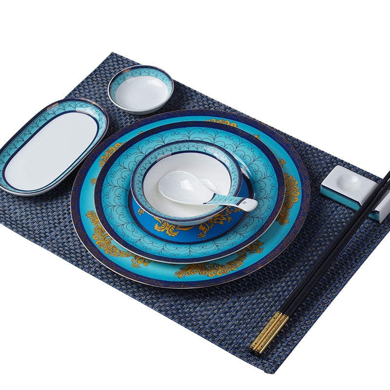 Steak Plate Set Ceramic | Elegant Dinnerware for BBQ & Dinner