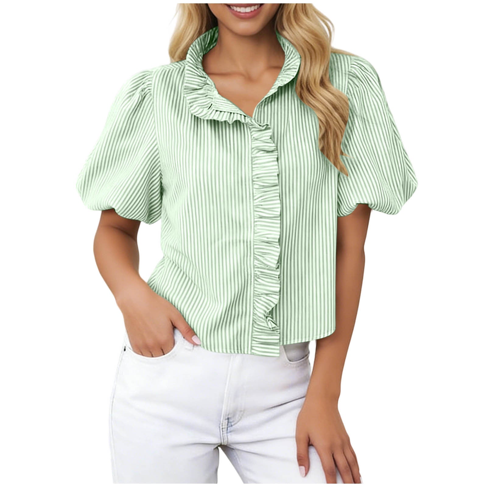 Premium Women's Striped Blouse – Yarn-Dyed, Loose Fit & Stylish