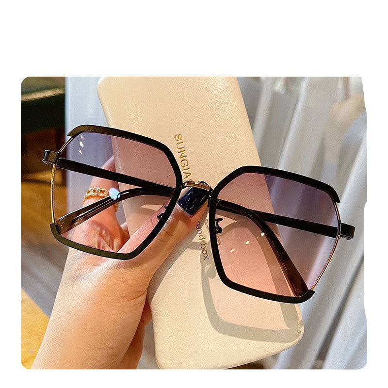 Vintage Halbrahmen Sonnenbrille Damen | Oversize UV400 Luxus